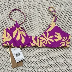 NWT Billabong Women's Deep Sea Daisy Reversible Tank Bikini Top - Size Medium